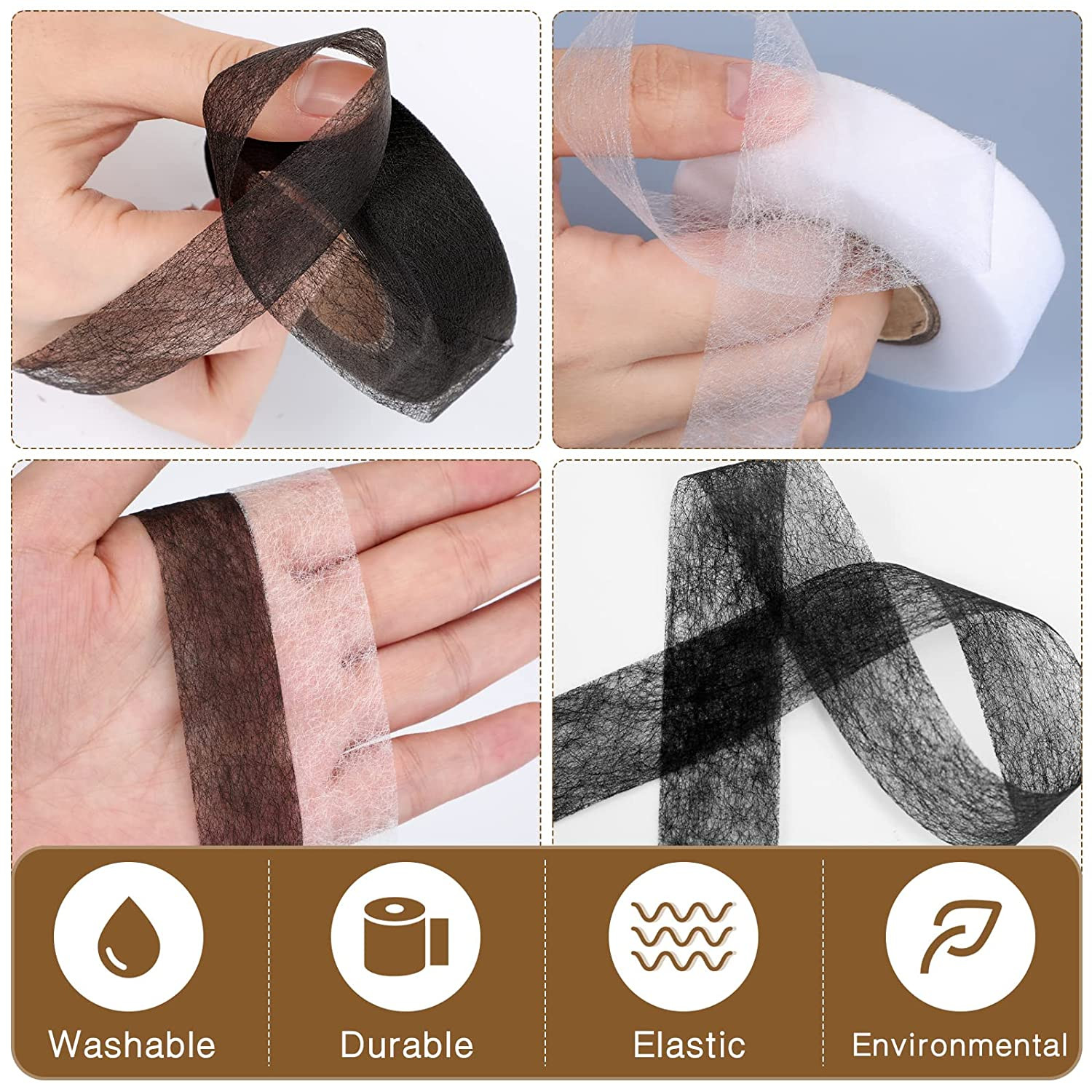 Fabric Fusing Tape – 2 Rolls Iron-On Hem Tape, 1/2″ X 27 Yards Each (White