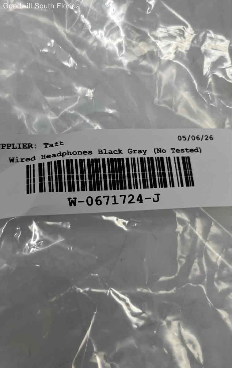 Black Gray Water-Resistant Wired Over The Ear Headphones Not Tested
