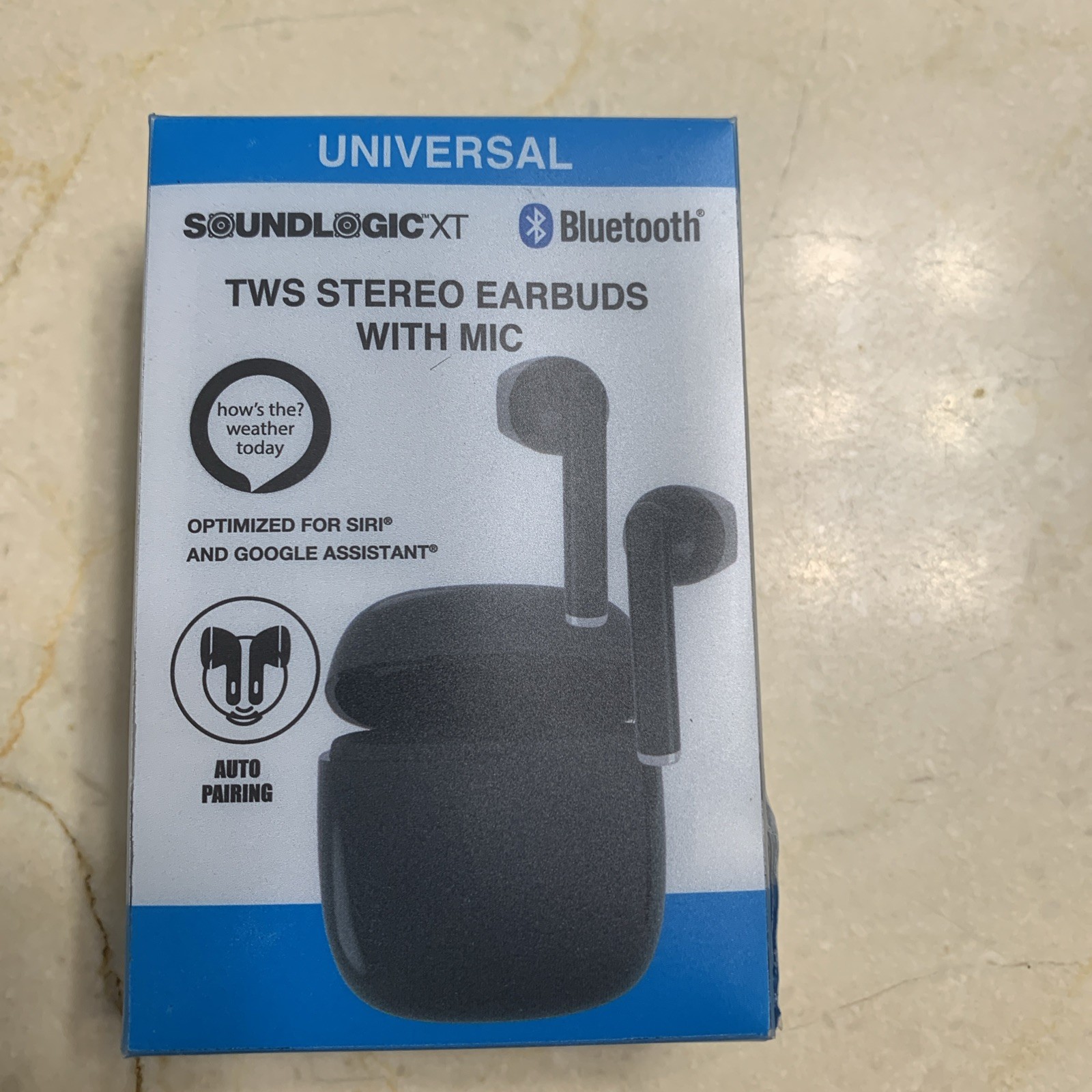 BRAND NEW BLACK universal soundlogic xt BLUETOOTH tws stereo EARBUDS with mic