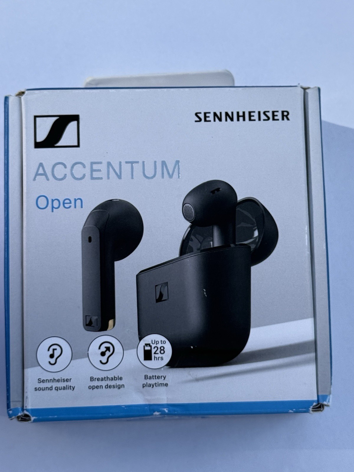Sennheiser Accentum Open Bluetooth Wireless Earbuds Black w/ Case USB Cable