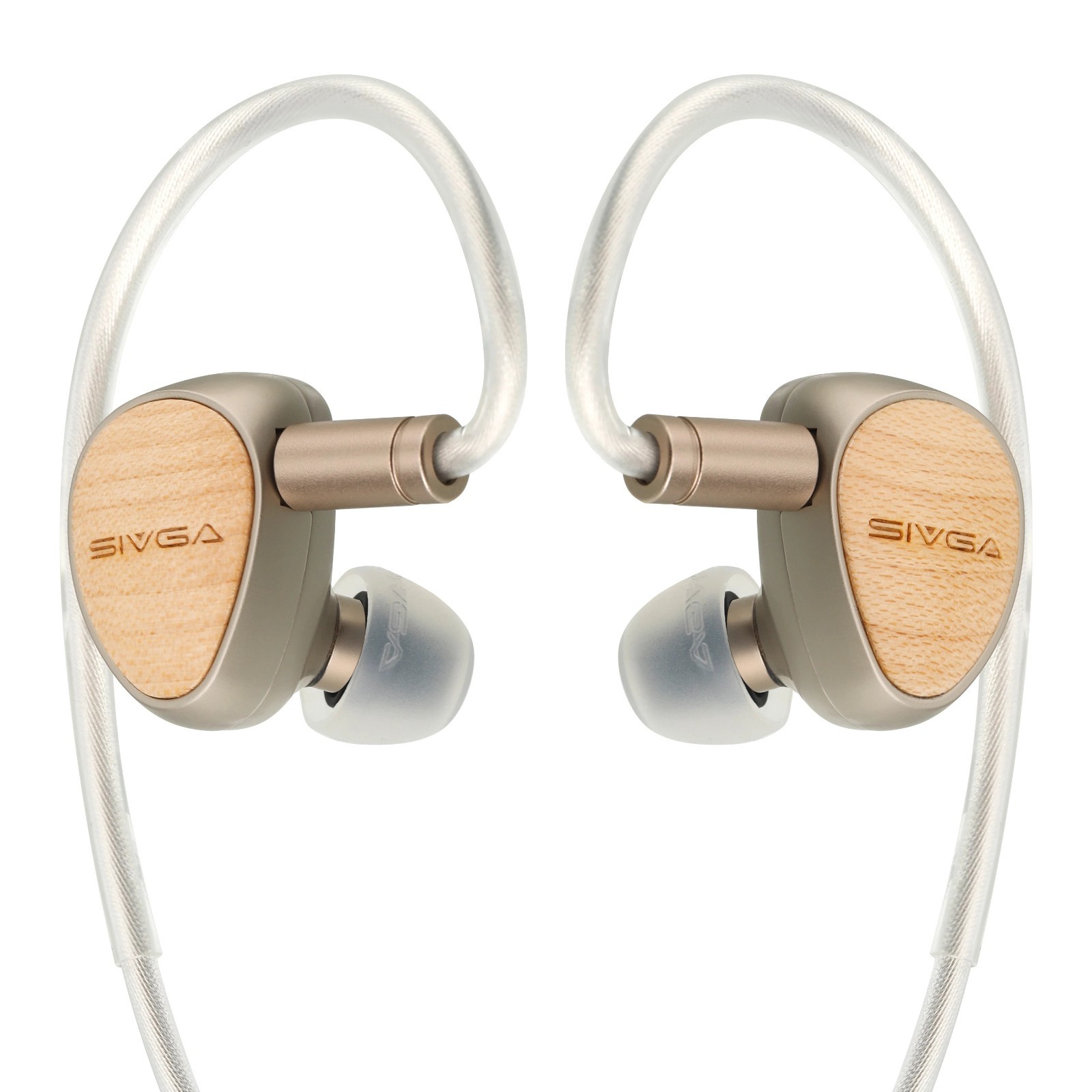 SIVGA Que 10mm Beryllium Driver HiFi Wired Earbuds White Maple Wood