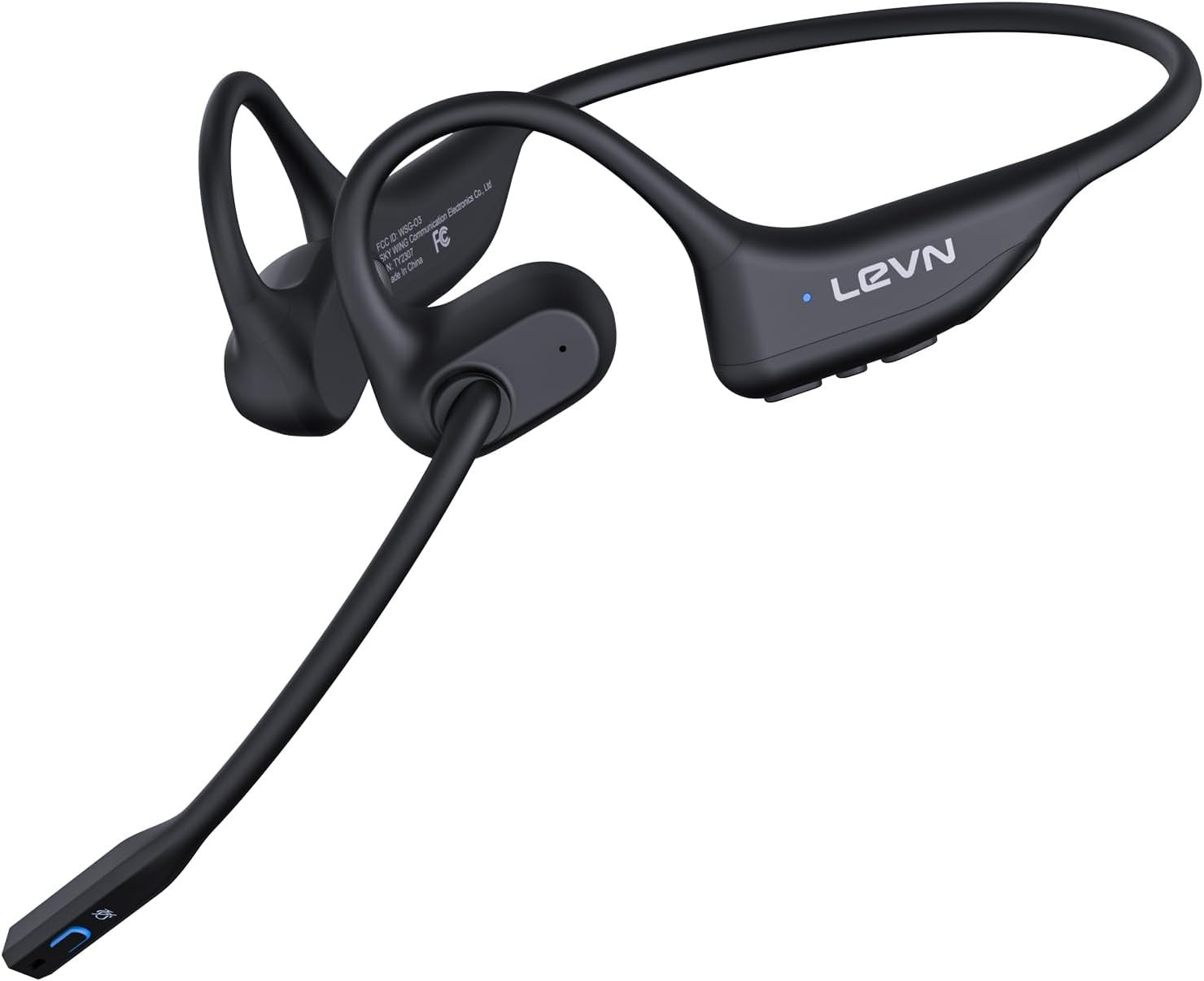 Open Ear Headphones with Mic, 29G Bluetooth Headset with Microphone, Bluetooth H