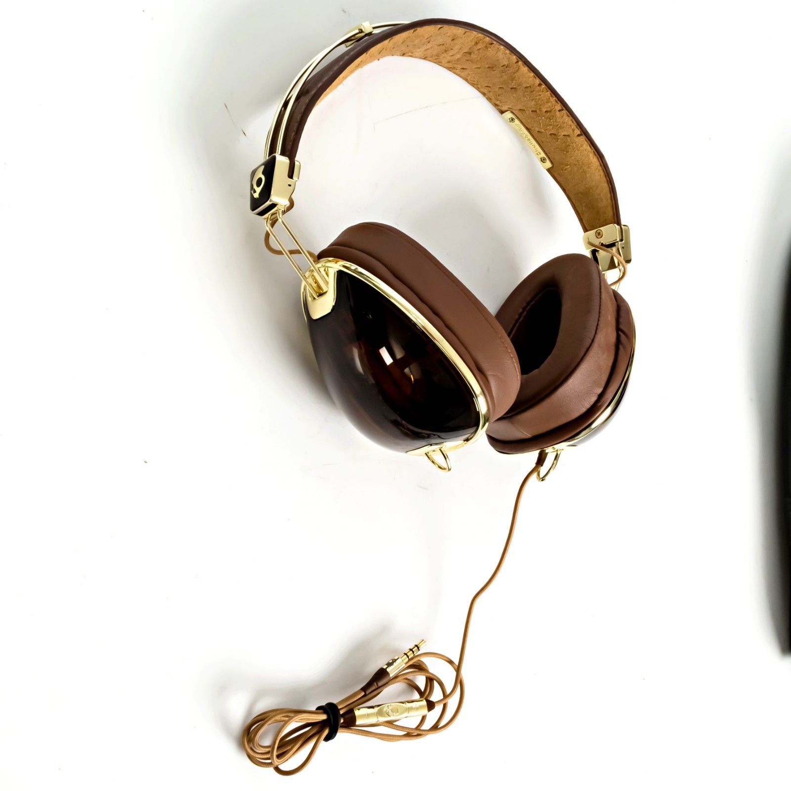 Skullcandy Roc Nation Aviator Clear Brown Gold Headphones Transparent