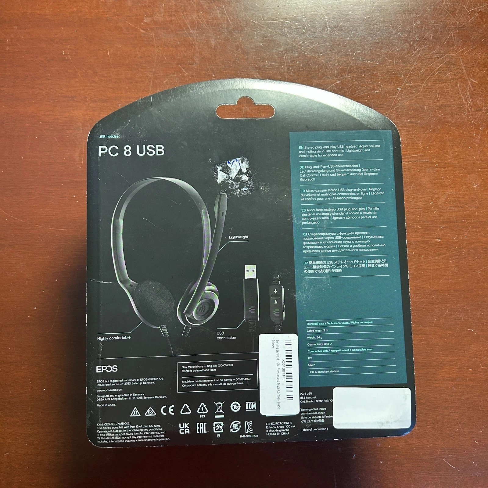Epos PC 8 USB Headset Stereo Plug-And-Play Lightweight Mute New Sealed