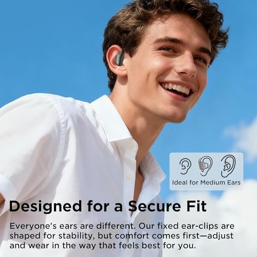 Open Ear Earbuds, Open Ear Headphones Running Earbuds Wireless Dark Black