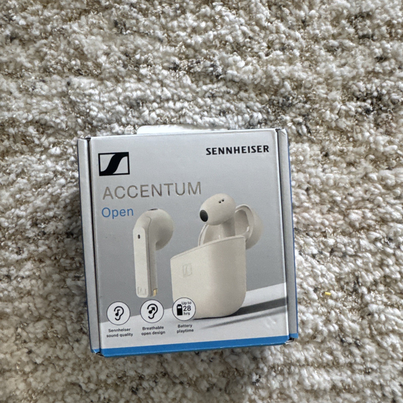 Sennheiser ACCENTUM Open Wireless Earbuds – Cream open box