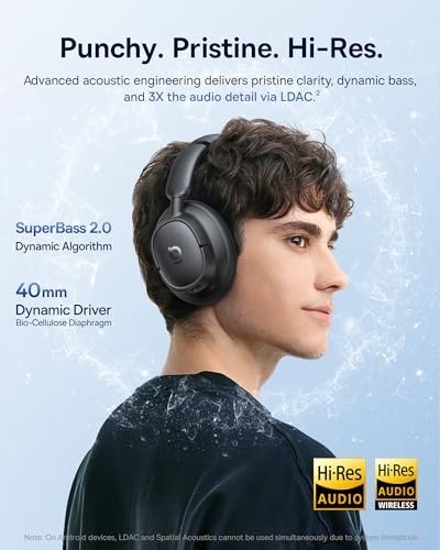 Baseus Bass BH1 NC Wireless Noise Cancelling Headphones Hi‑Res 80H Playtime