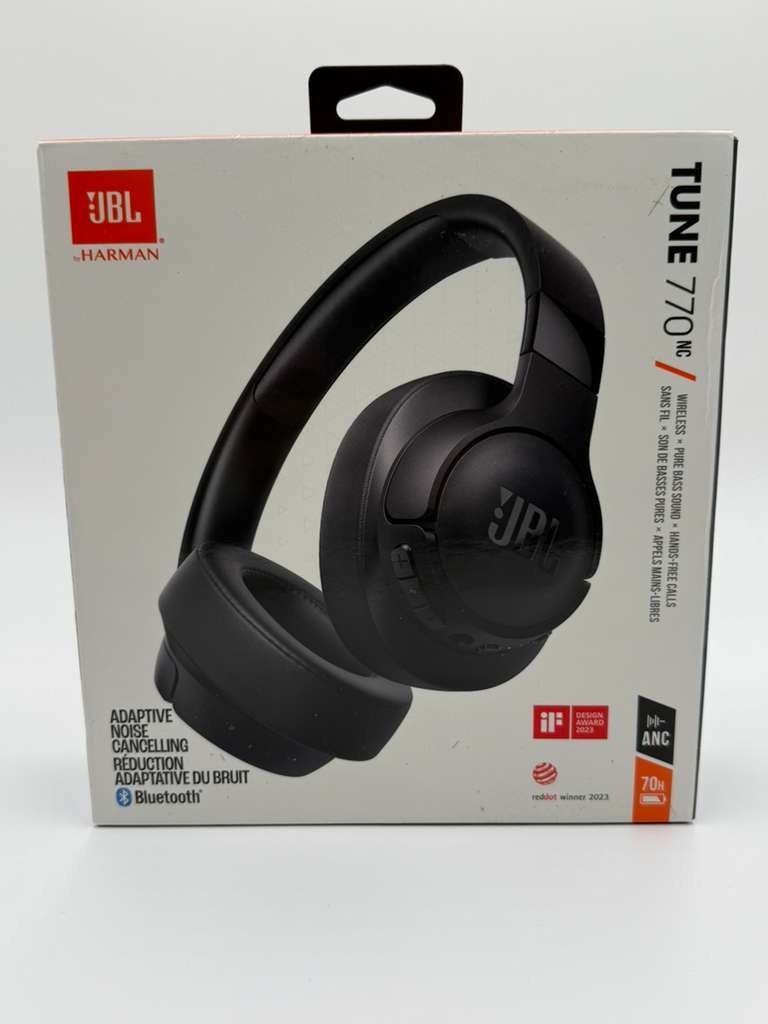 JBL Tune 770NC Adaptive Noise Cancelling Wireless Headphones Over Ear Black New