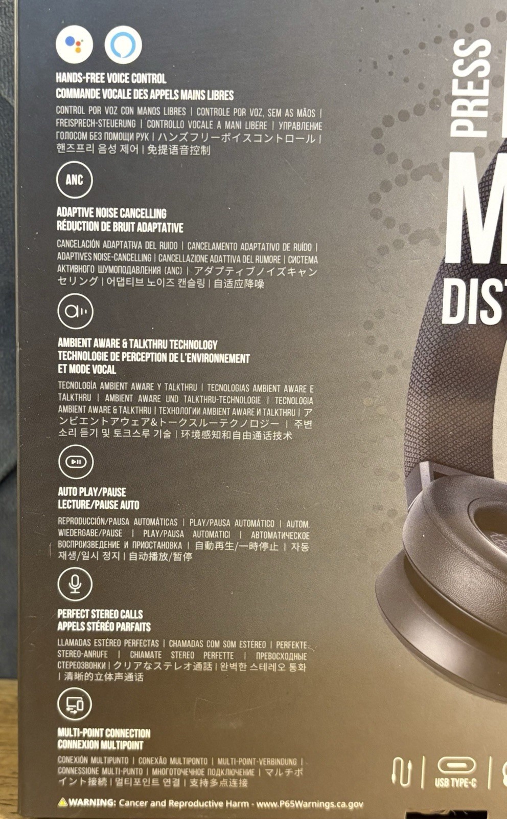 JBL Live 460NC Wireless On-Ear Noise-Cancelling Headphones – Black Open Box