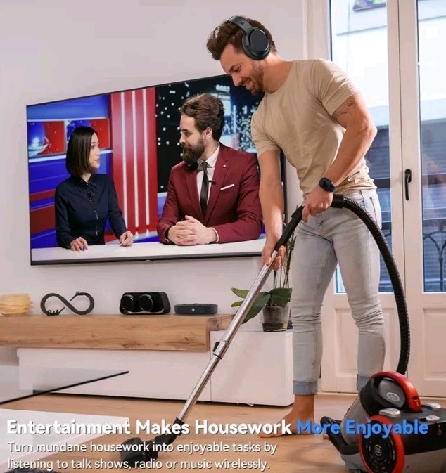 TV Headphones Wireless for Seniors / Privacy w Charging Base New Excellent Audio