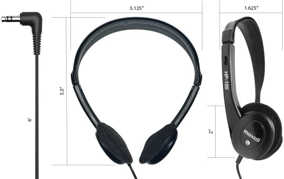 Comfort-First Stereo Headphones 190319 with 6ft Cord and Noise Isolation—Black