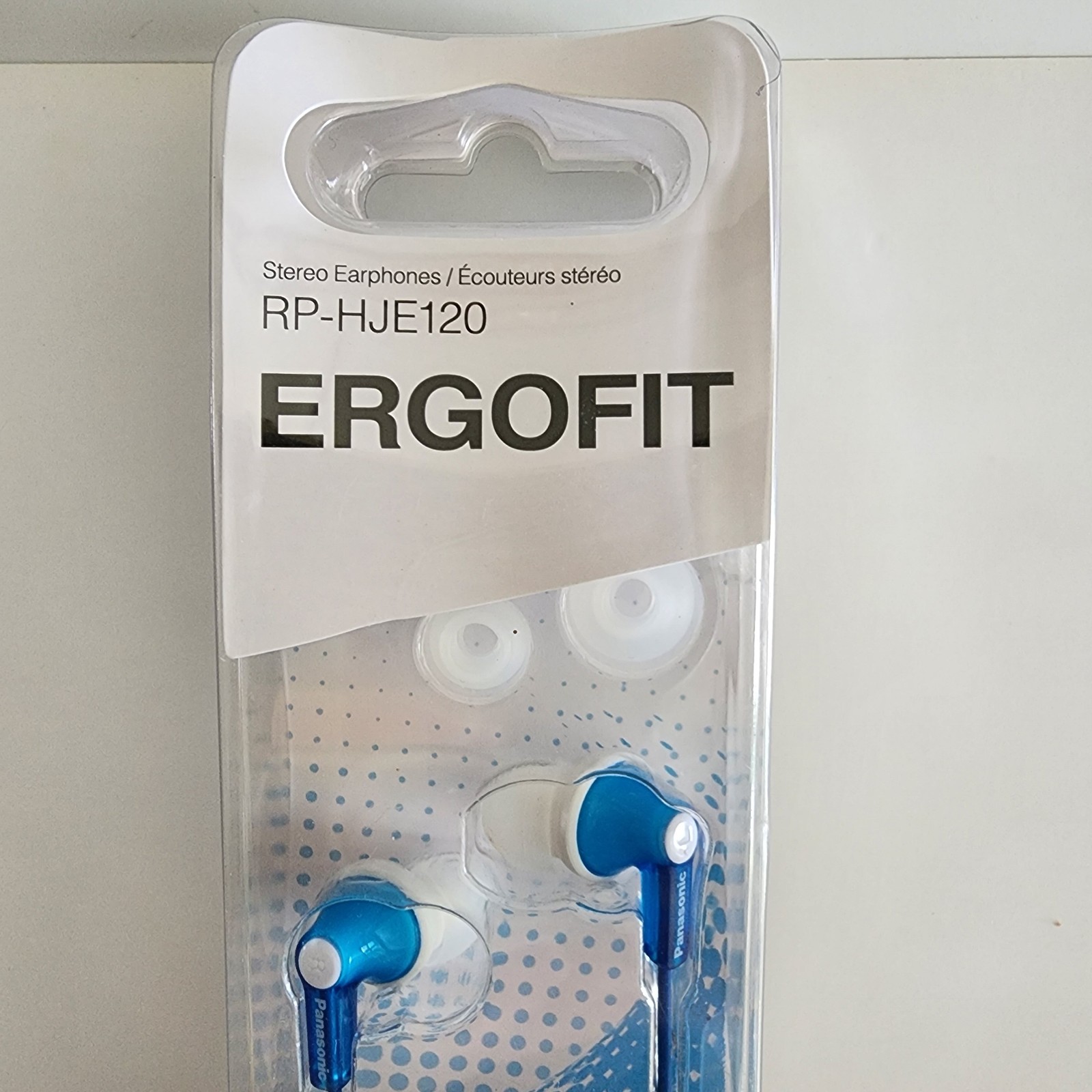 Panasonic RP-HJE120 Ergofit Ergonomic Hold Design Stereo Earphones Blue NEW