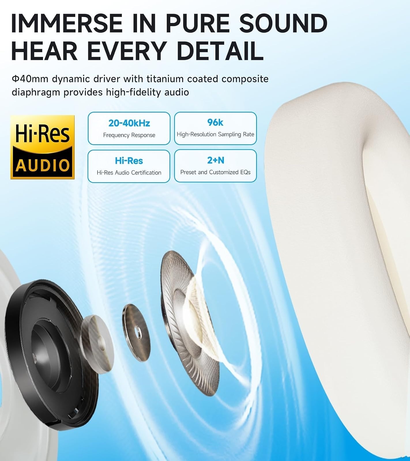 Edifier W800BT Pro Wireless Over-Ear Headphones – Noise Cancelling, 45H Playtime