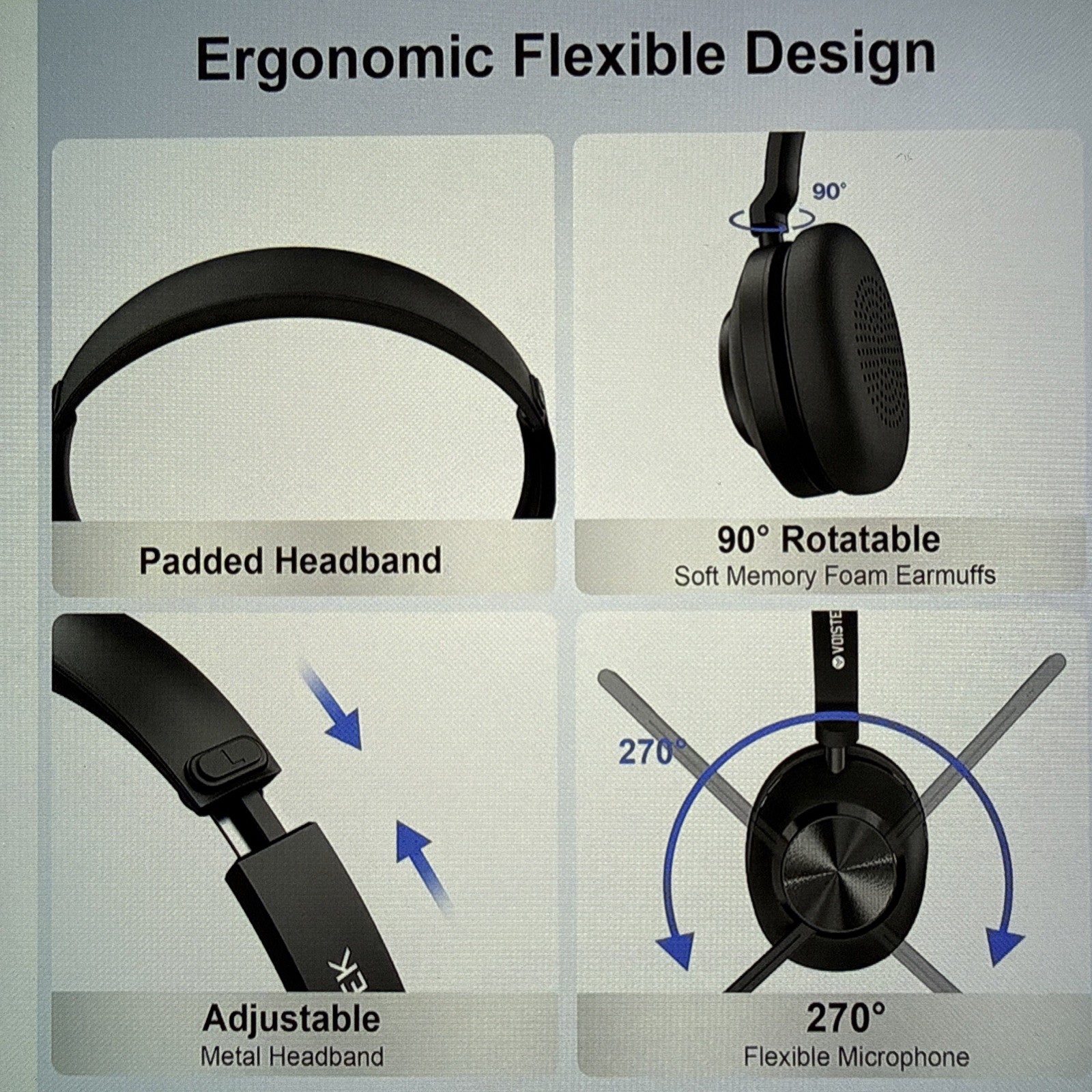 Voistek Wireless Headset with Mic Stereo USB Bluetooth Headphone for PC/Phone
