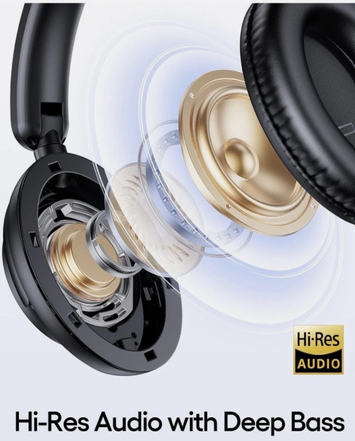 TAGRY HYBRID ACTIVE NOISE CANCELLING HEADPHONES 100H Playtime Wireless-Black