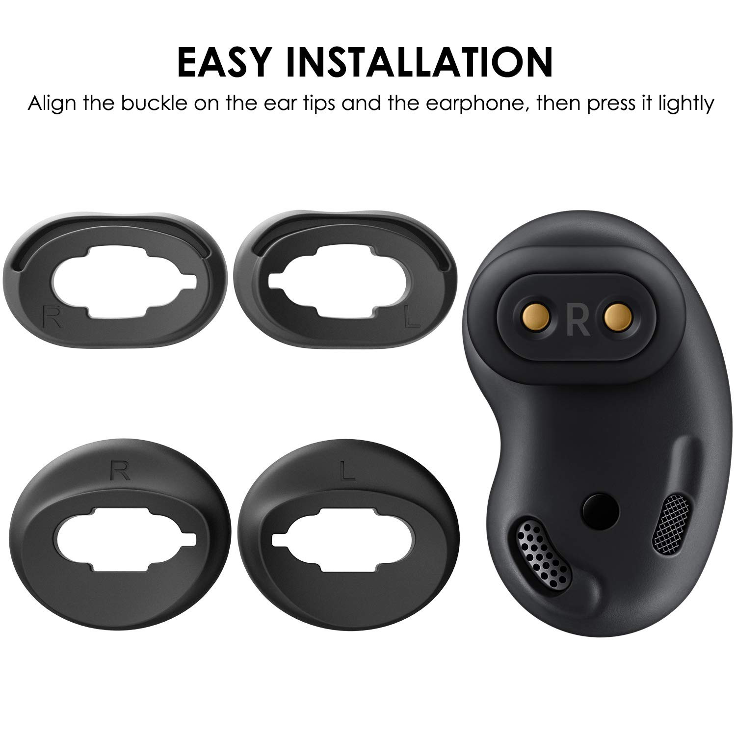 6 Pairs Silicone Ear Tips Replacement Galaxy Buds Live 2020 Earbuds Accessories