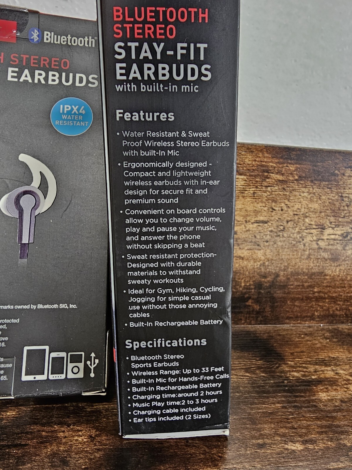 3 SOUNDLOGIC | XT Stay Fit Earbuds w Mic & Charge Cable | Bluetooth Stereo