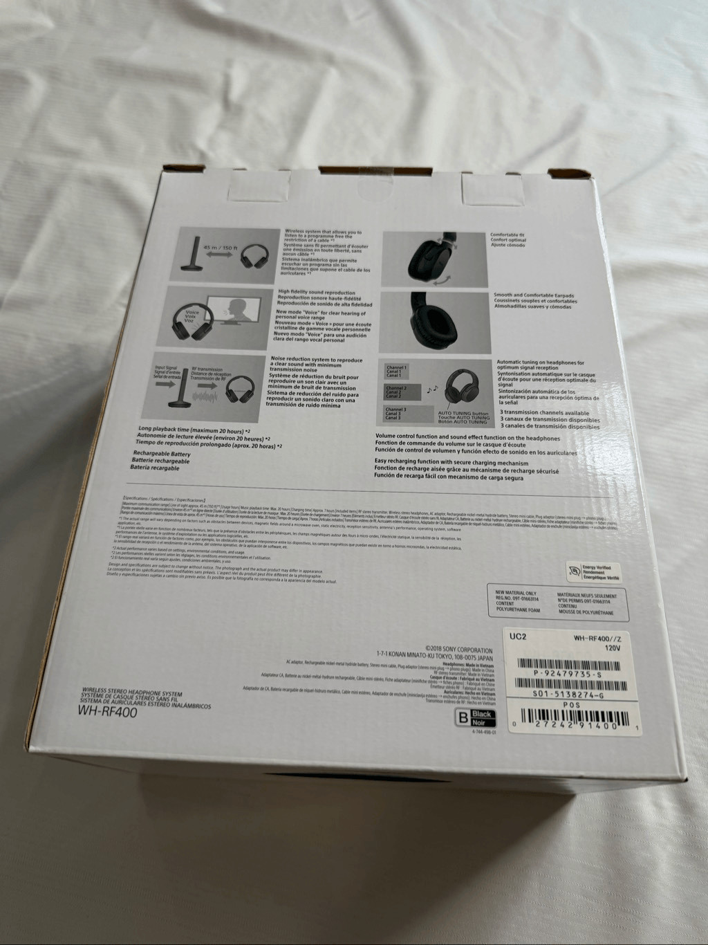 Sony RF400 Wireless Home Theater Headphones – Black New in box sealed
