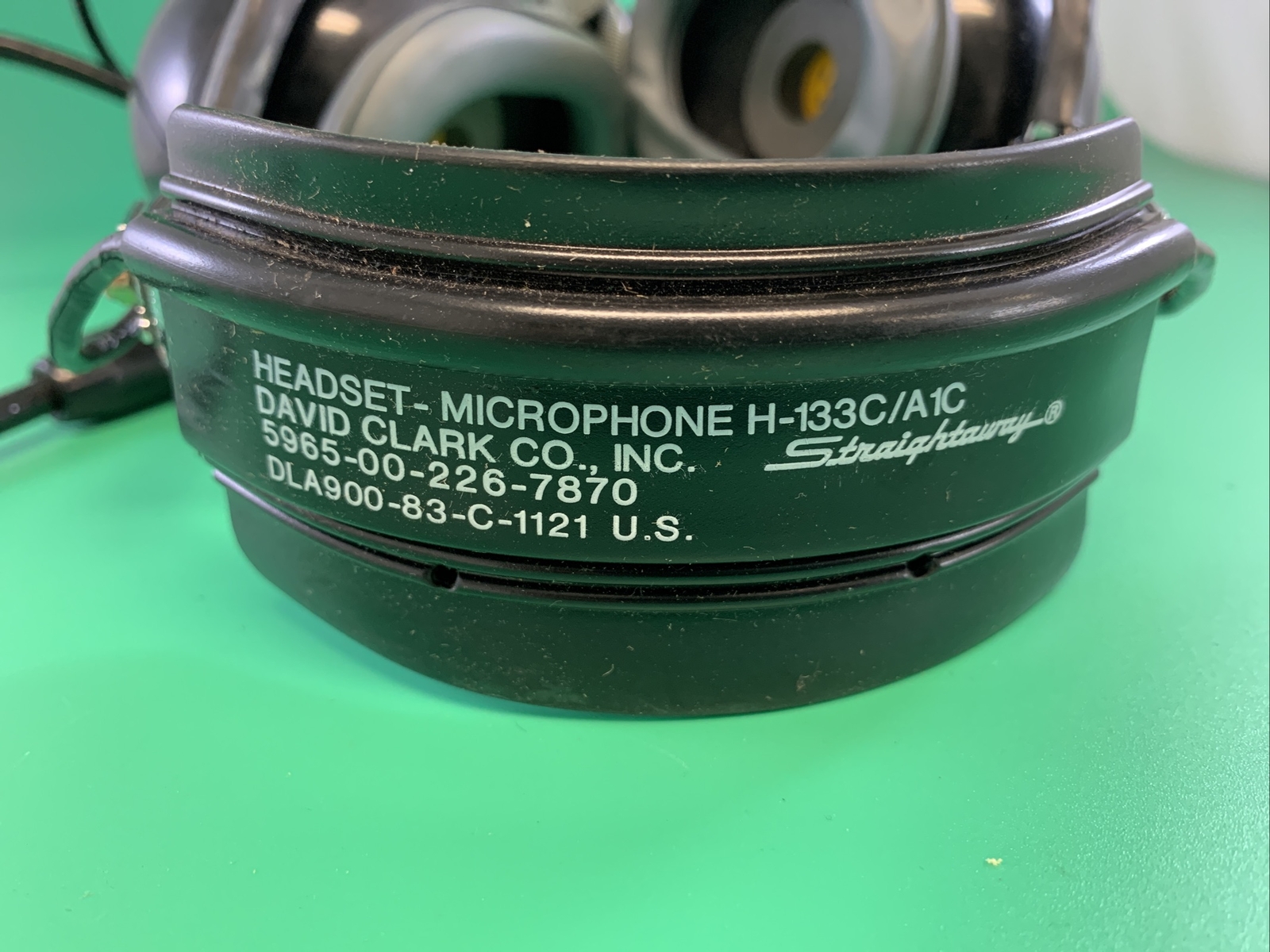 DAVID CLARK H-133C/AIC VINTAGE VIETNAM ERA MILITARY HEADPHONES HEADSET