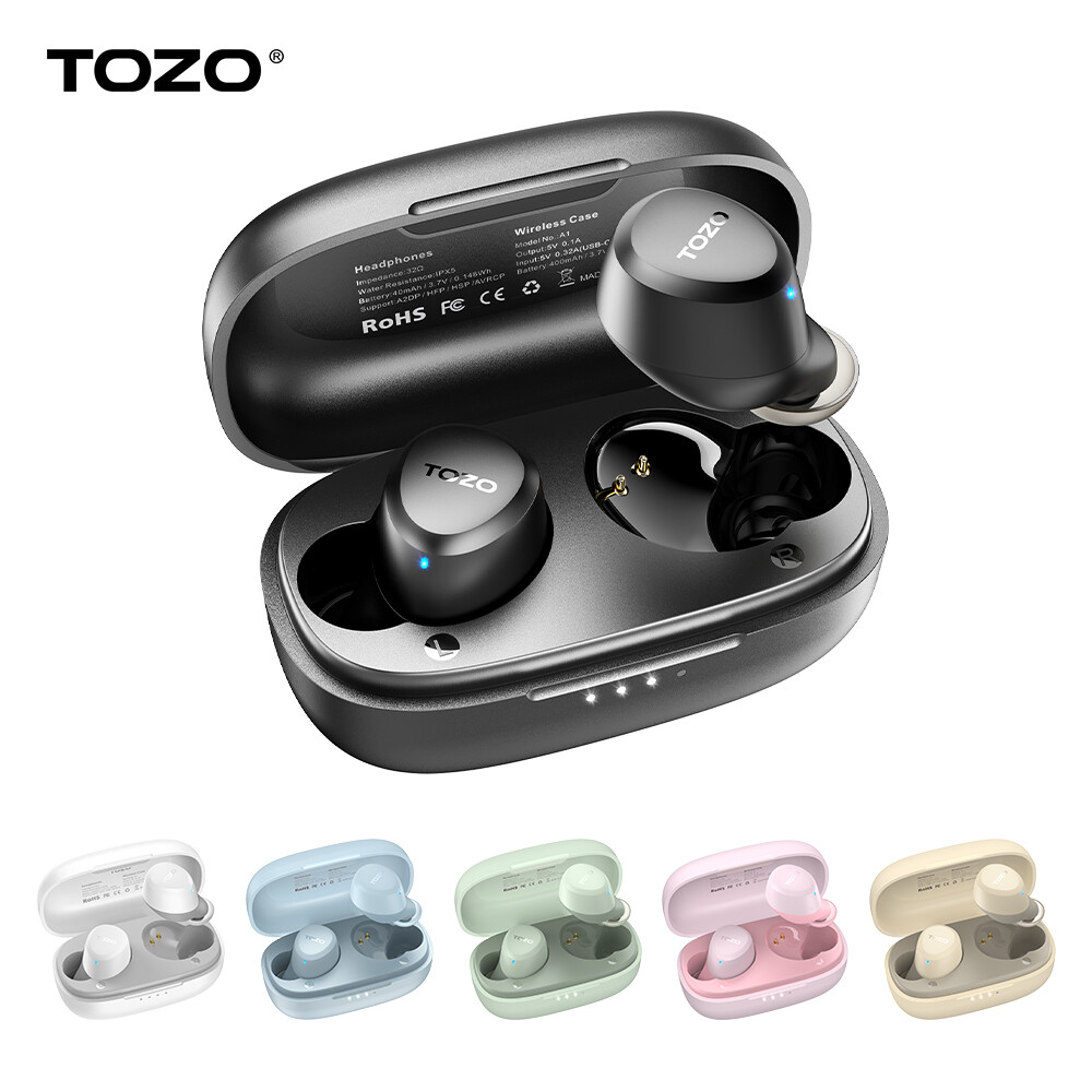 TOZO A1 Mini Wireless Earbuds Bluetooth 5.3 In-Ear Headphones with Charging Case