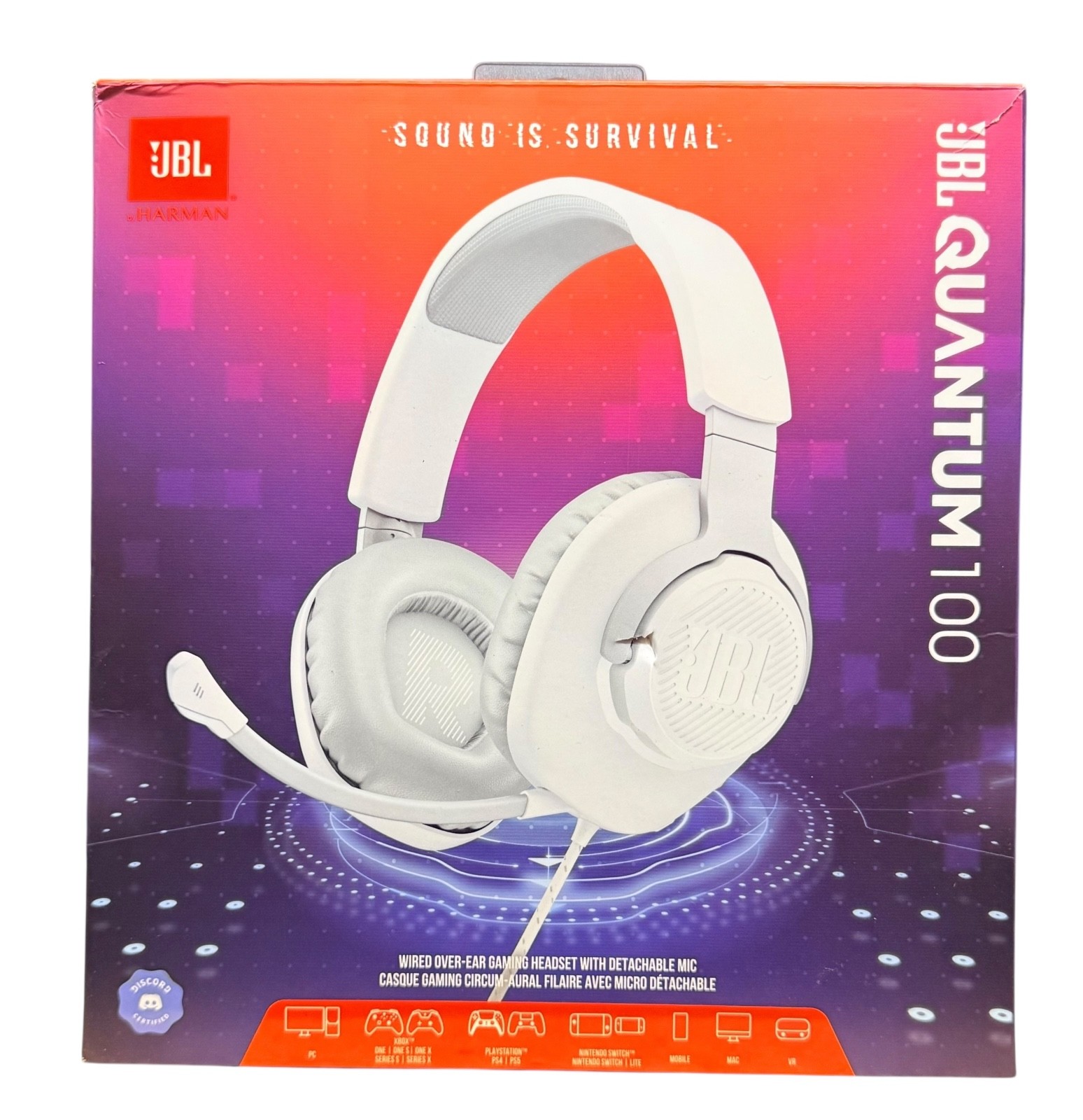 JBL Quantum 100 Gaming Headset Black NEW Open Box