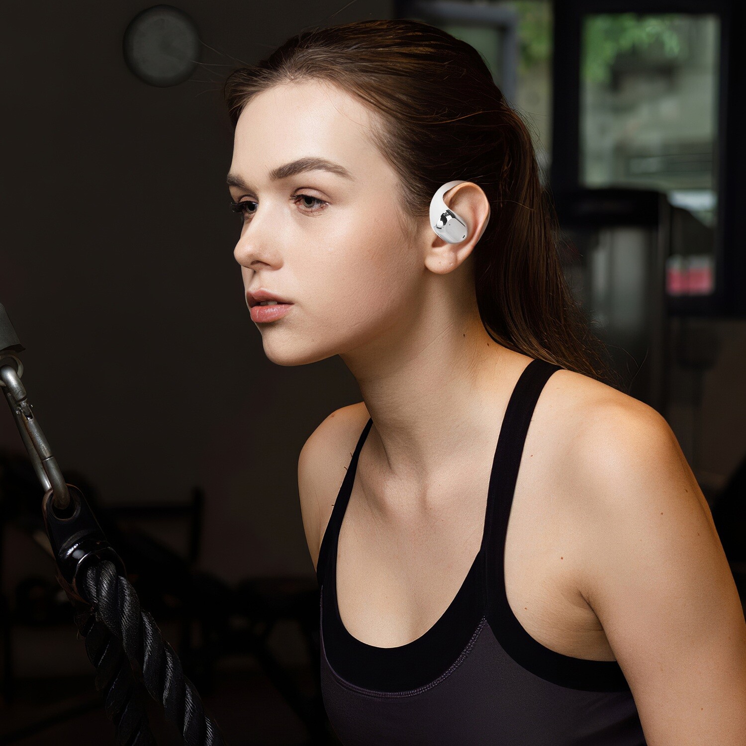 Open Ear Earbuds Wireless w/ Fashion Ear Hooks Clip on Design Display Waterproof