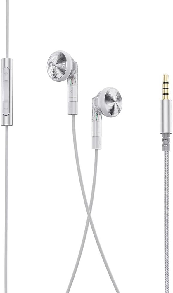 FiiO FF1 3.5mm Wired Bass In-Ear Earbud w/Mic,NO Type-C to 3.5mm adapter (Clear)