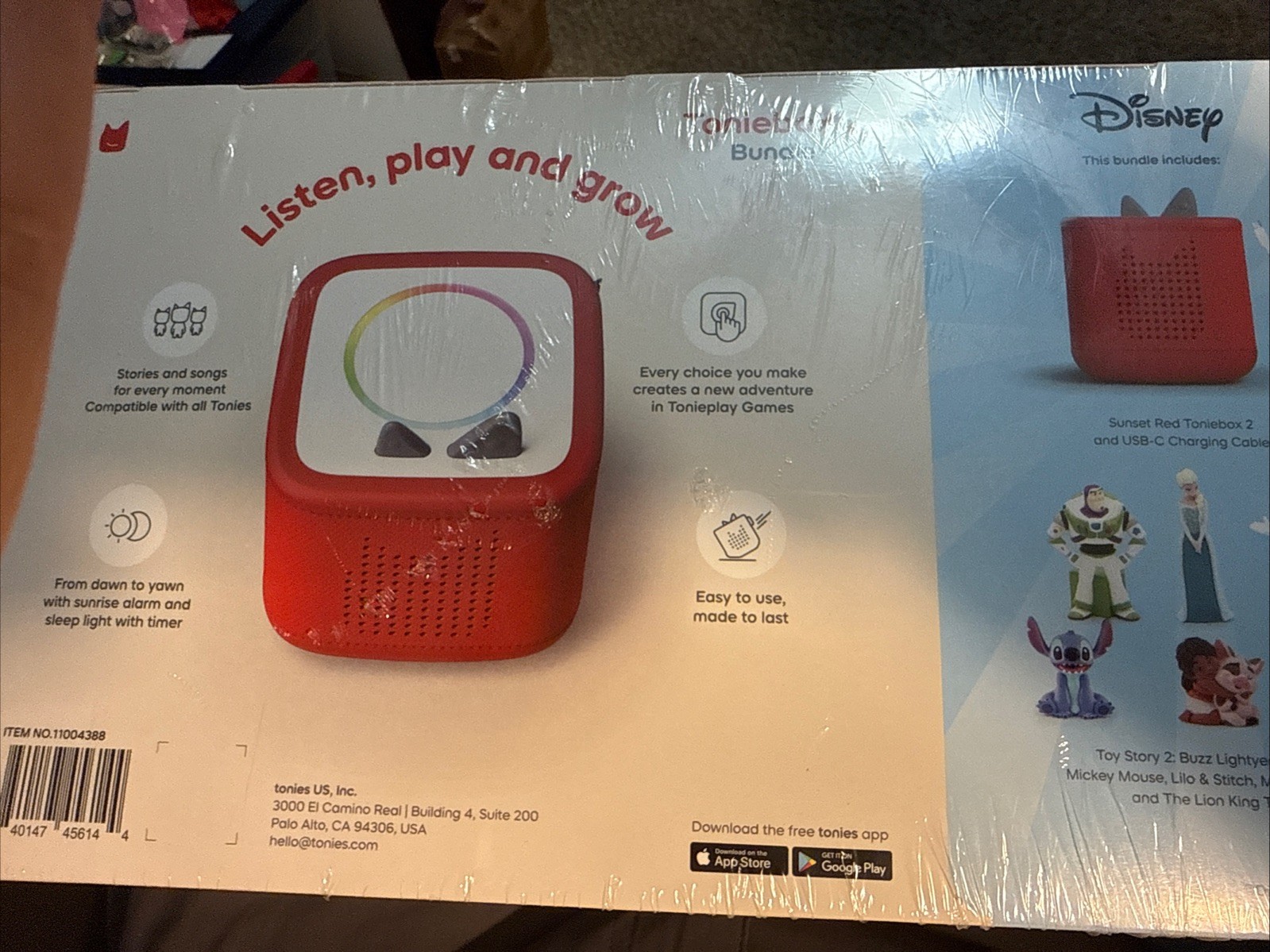Tonies Disney Toniebox 2 Bundle with 6 Tonies Sunset Red NEW Factory Sealed!!
