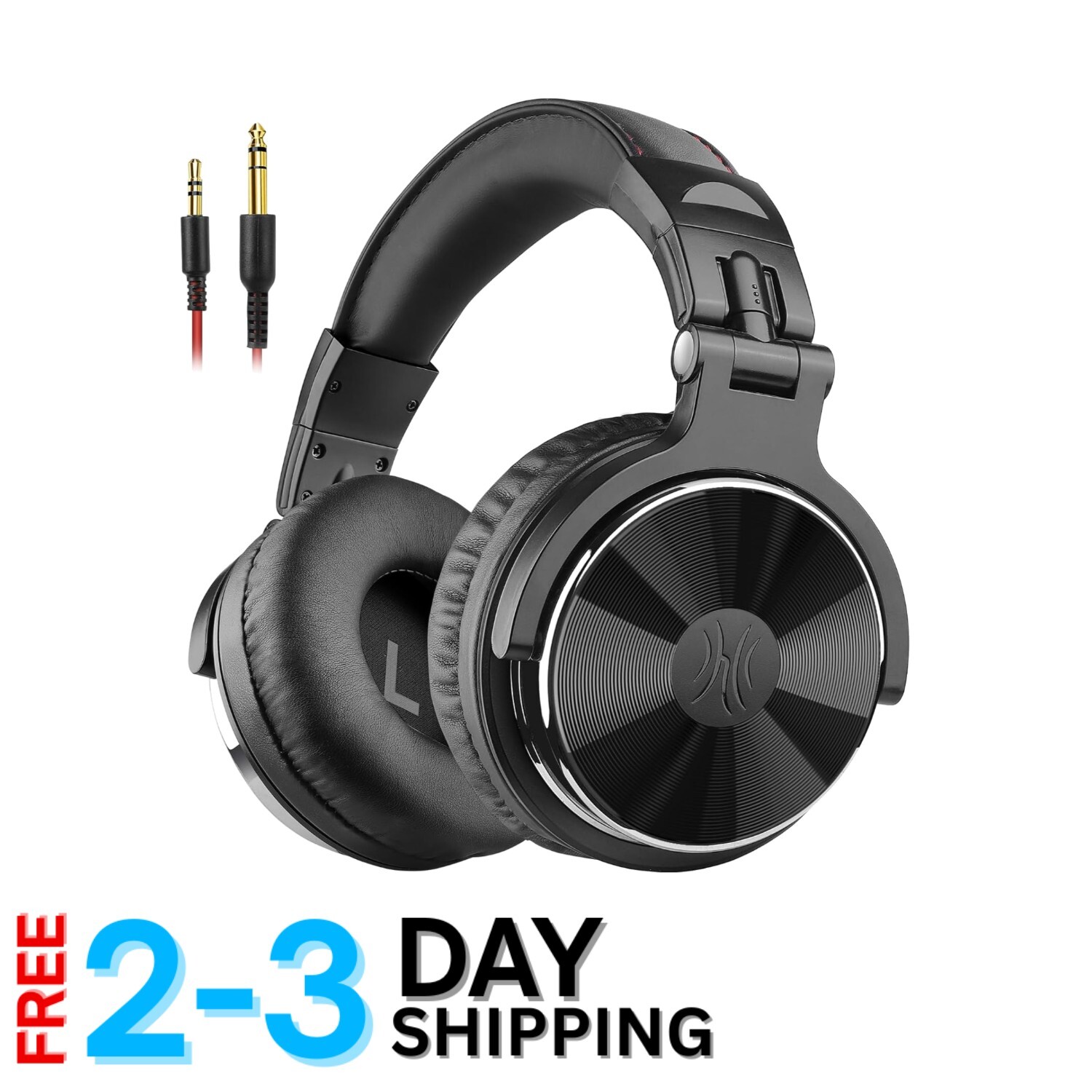 Wired Over Ear Headphones Leather 50mm Drivers Noise Isolation DJ Mixing Music