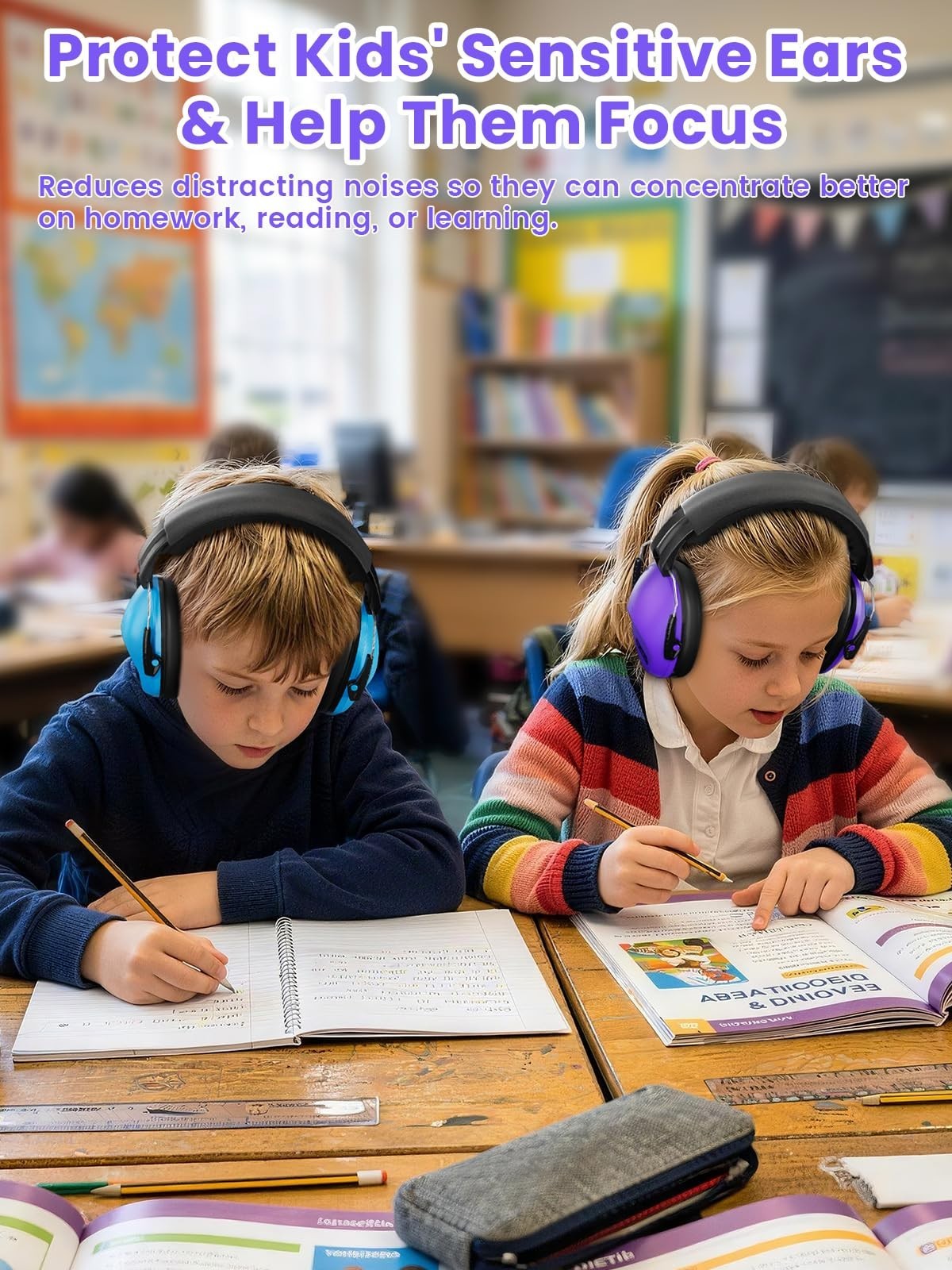 Noise Cancelling Headphones 2 Pack – Adjustable Ear Muffs for Kids & Adults, SNR