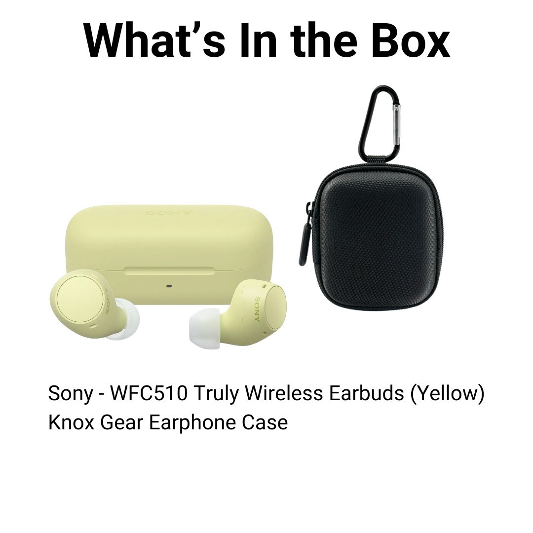 Sony WF C510 Truly Wireless Yellow Earbuds Up To 11 Hrs Battery Life Bundle