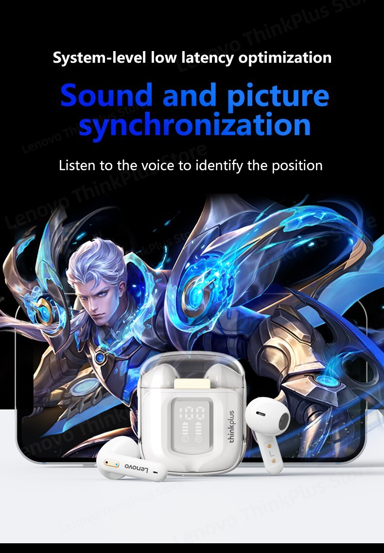 Lenovo LP6 Pro Bluetooth 5.3 Earbuds Wireless Dual Mic LED Display HiFi