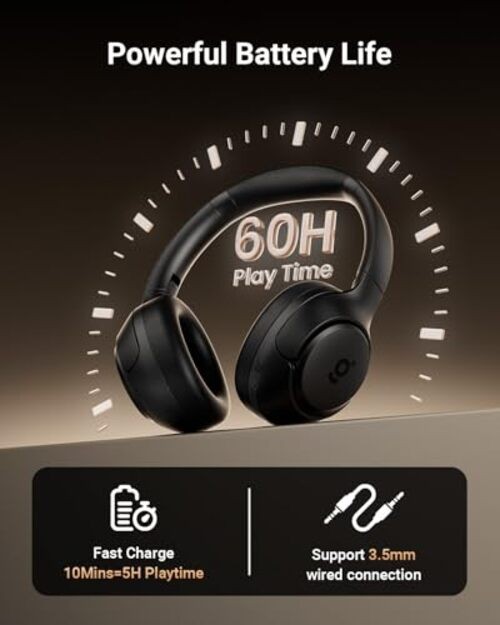 Hybrid Active Noise Cancelling Headphones, Wireless ANC Bluetooth 5.4 Over