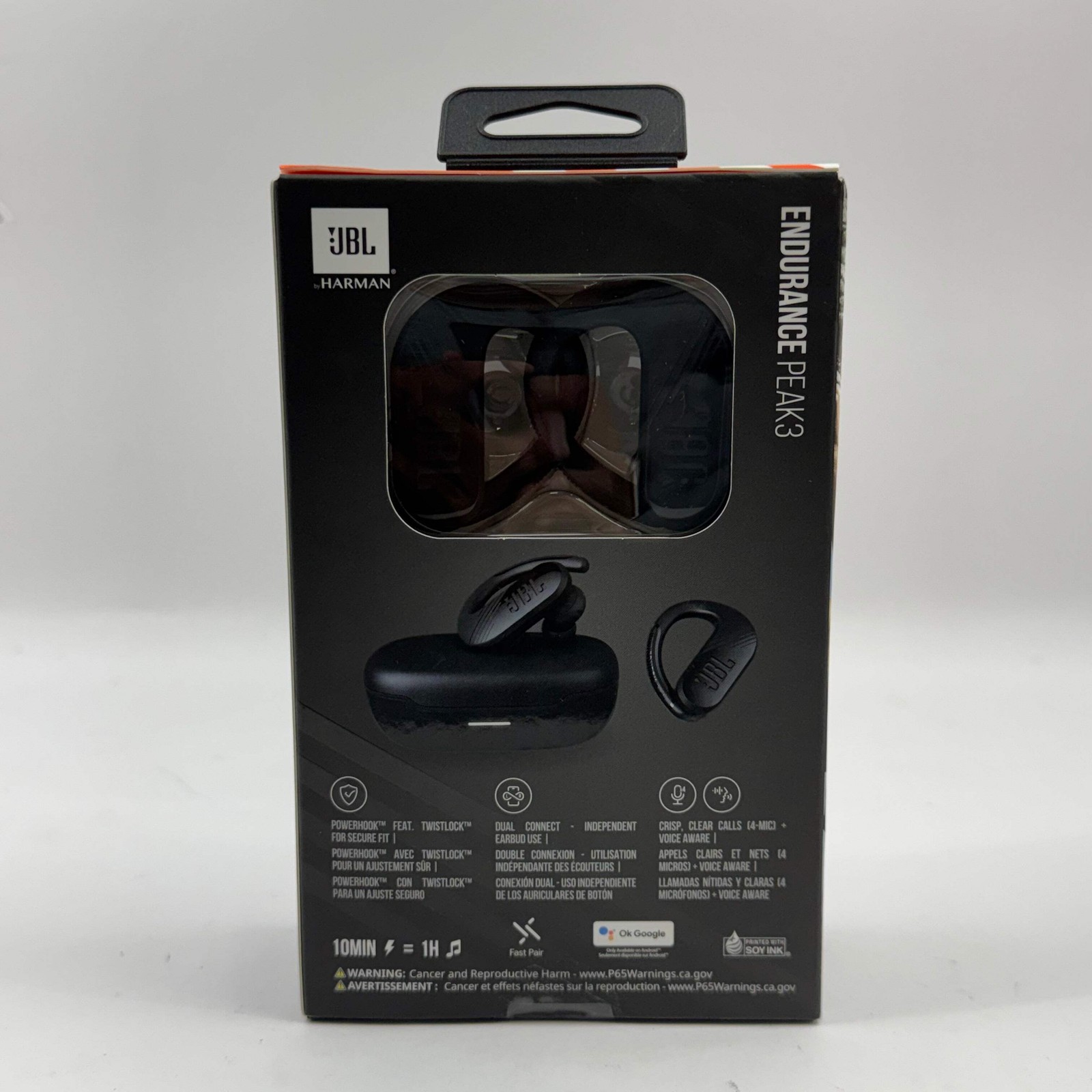 New JBL Endurance Peak3 Waterproof Bluetooth Wireless Earbuds Black