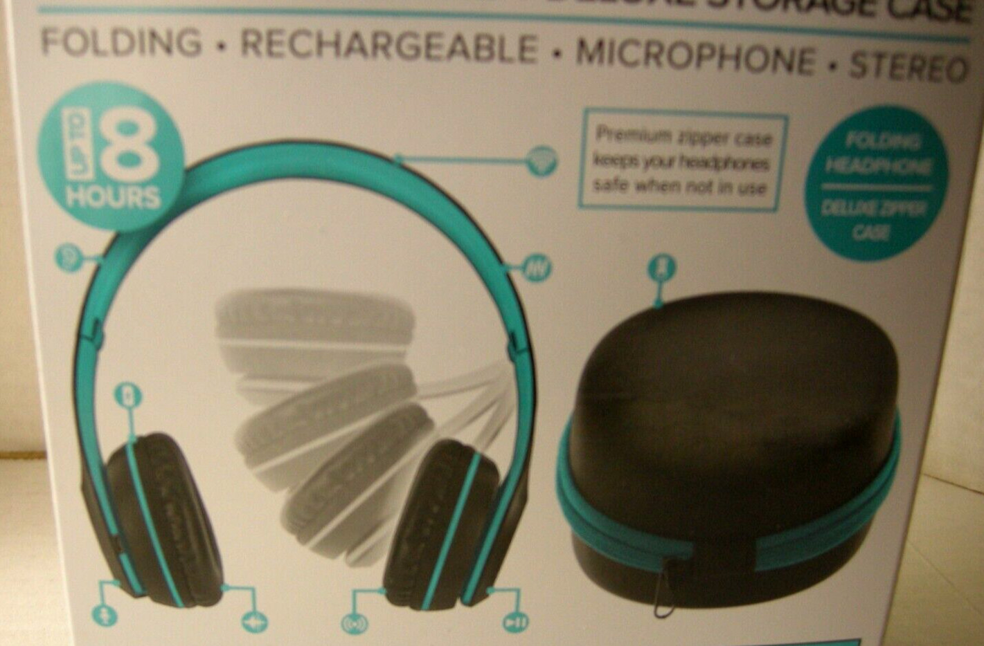 Sentry Folding Wireless Headphone + Deluxe Zipper Storage Case, Brand New