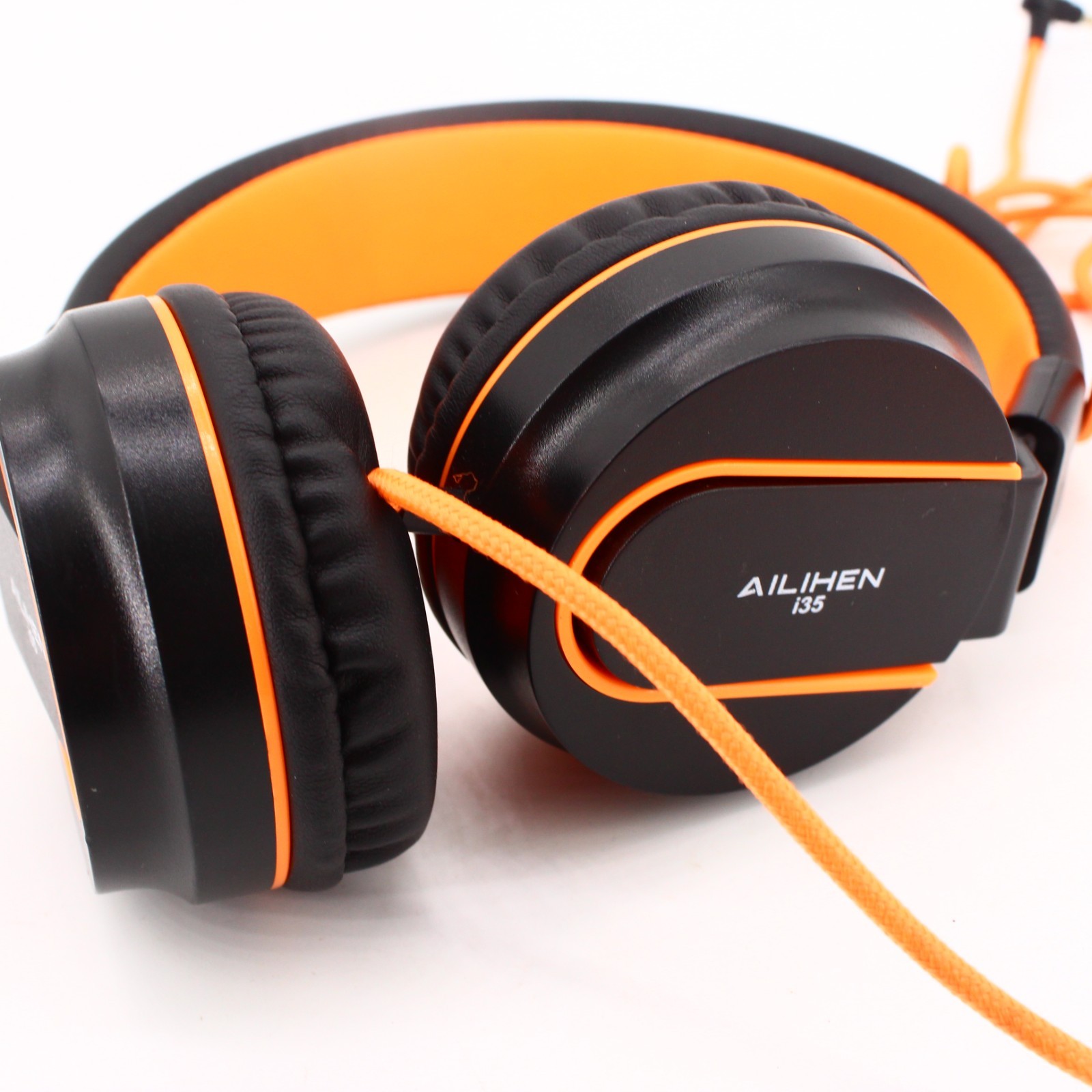 AILIHEN I35 Kids Headphones Wired On Ear 93dB Safe Volume School Black
