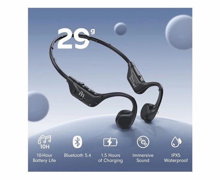 MRYTKY Bone Conduction Headphones,Open Ear Headphones Bluetooth5.4 with Mic