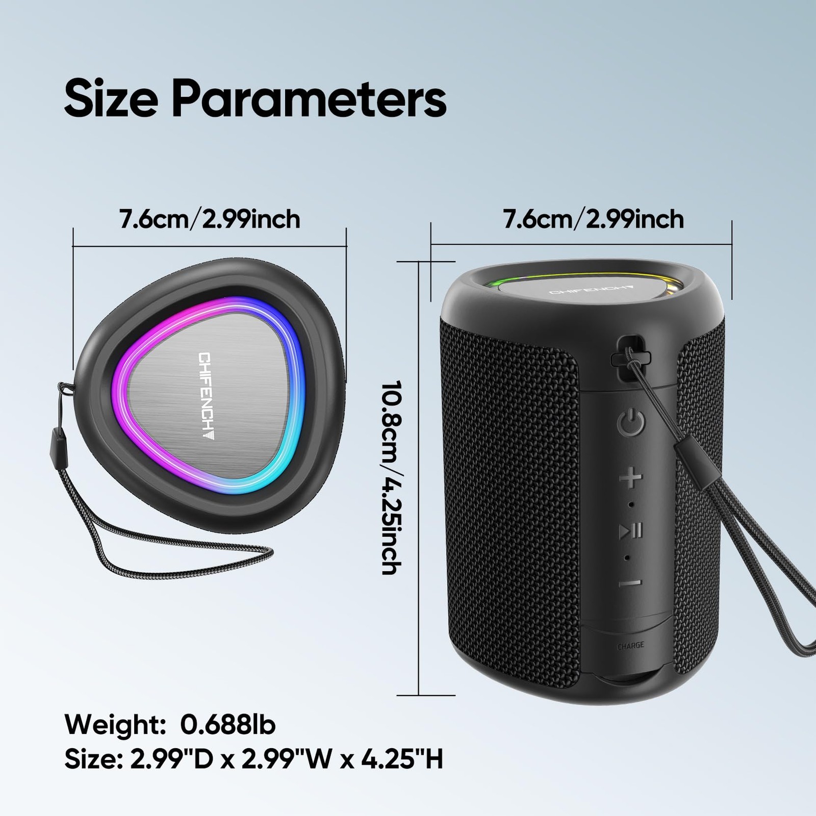 Portable Bluetooth Speaker Beach Essentials: Powerful Crystal 1 Pack, Black