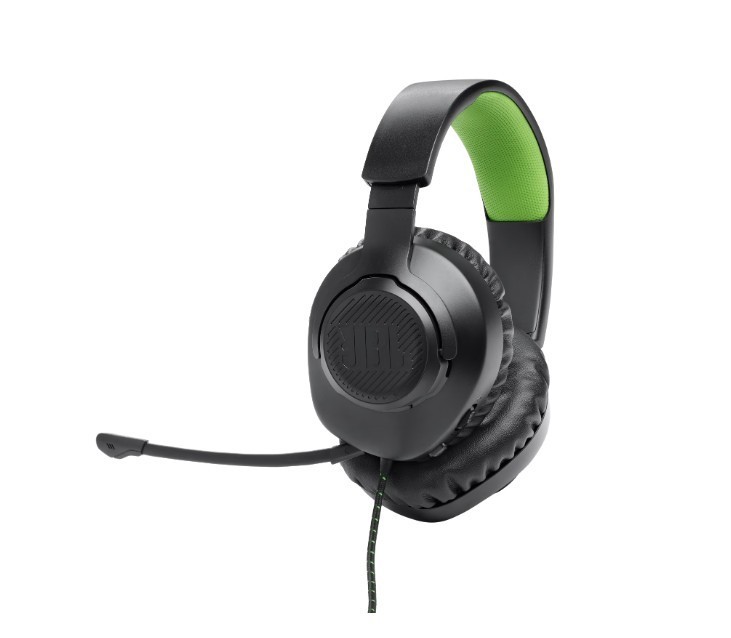 JBL Quantum 100X Wired Over Ear Gaming Headset – Black/Green