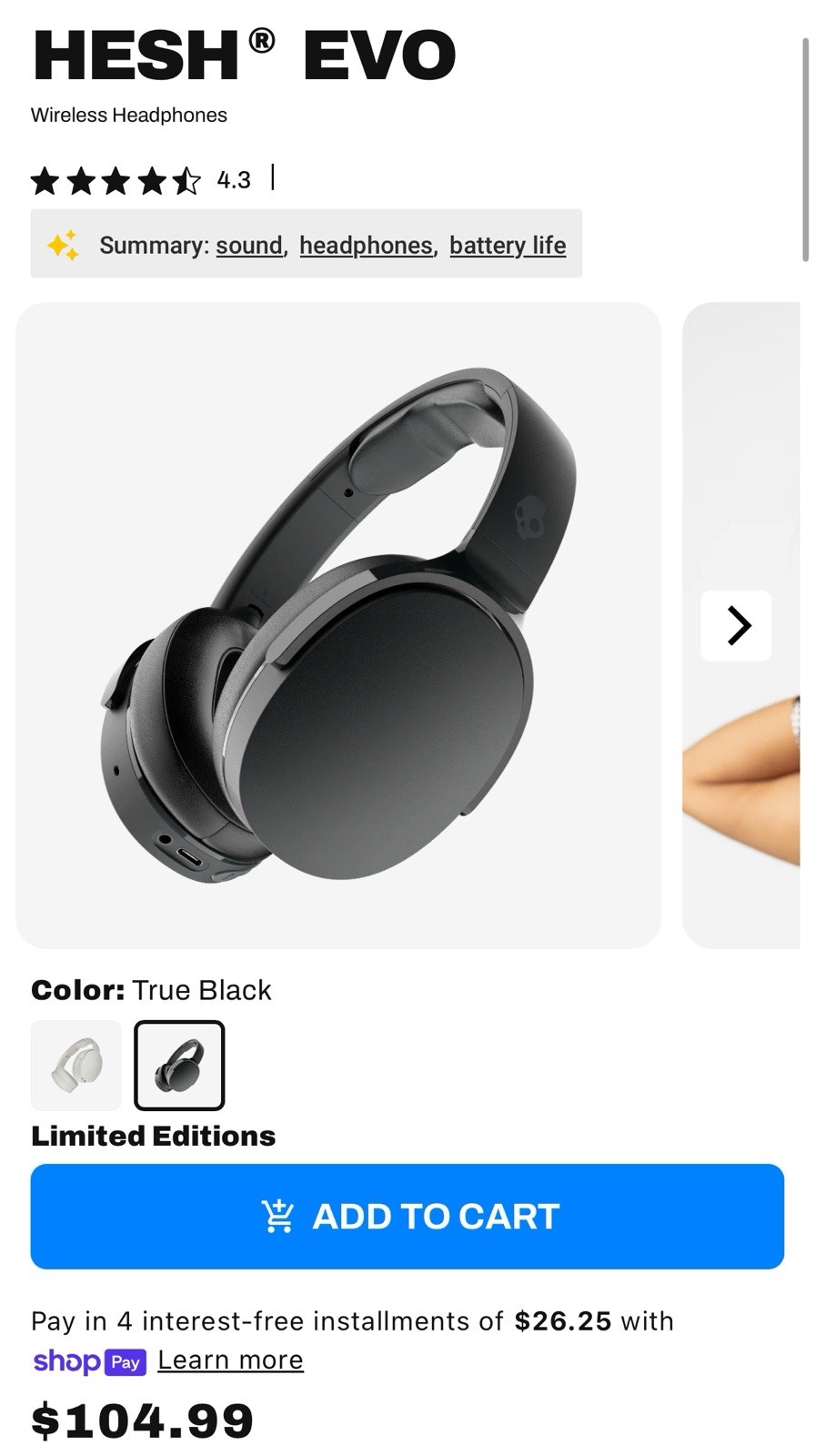 Skullcandy Hesh Evo Bluetooth Wireless Headphones – Black