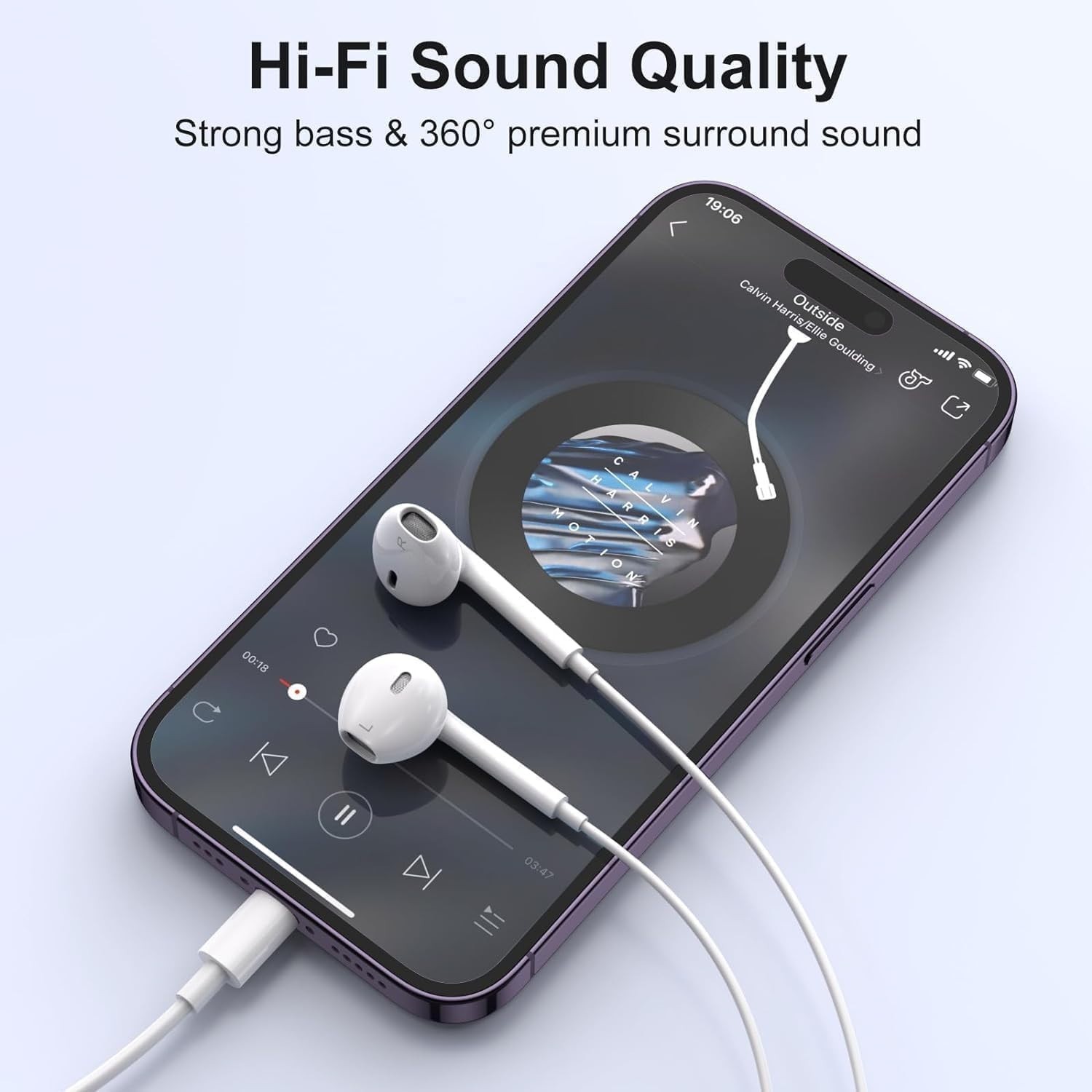 2 Packs USB C Headphones with Metal Connectors for iPhone and Samsung Devices