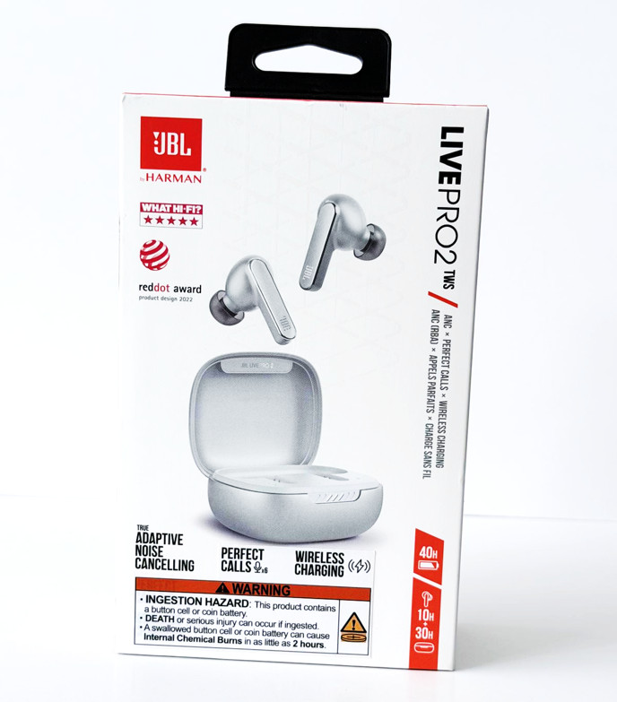 JBL Live Pro 2 TWS True Wireless Noise Cancelling Earbuds – Silver