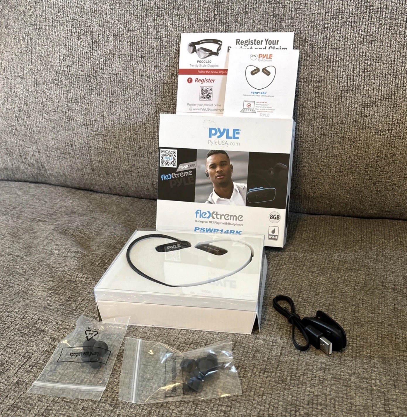 Pyle Flextreme Headphones with MP3 Player 8 GB – Waterproof
