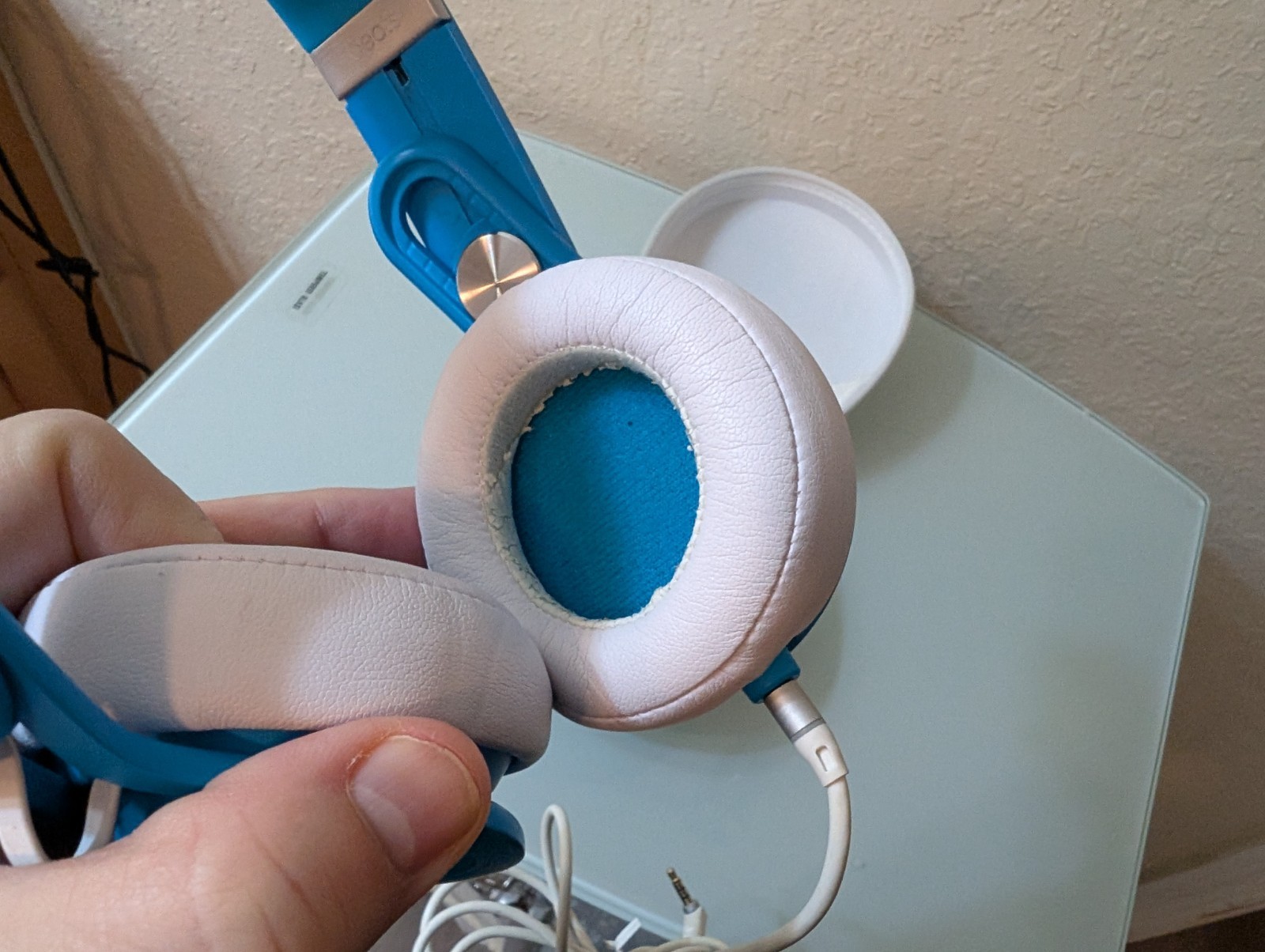 USED Working Beats Mixr Wired Headphones David Guetta Limited BLUE & Case READ