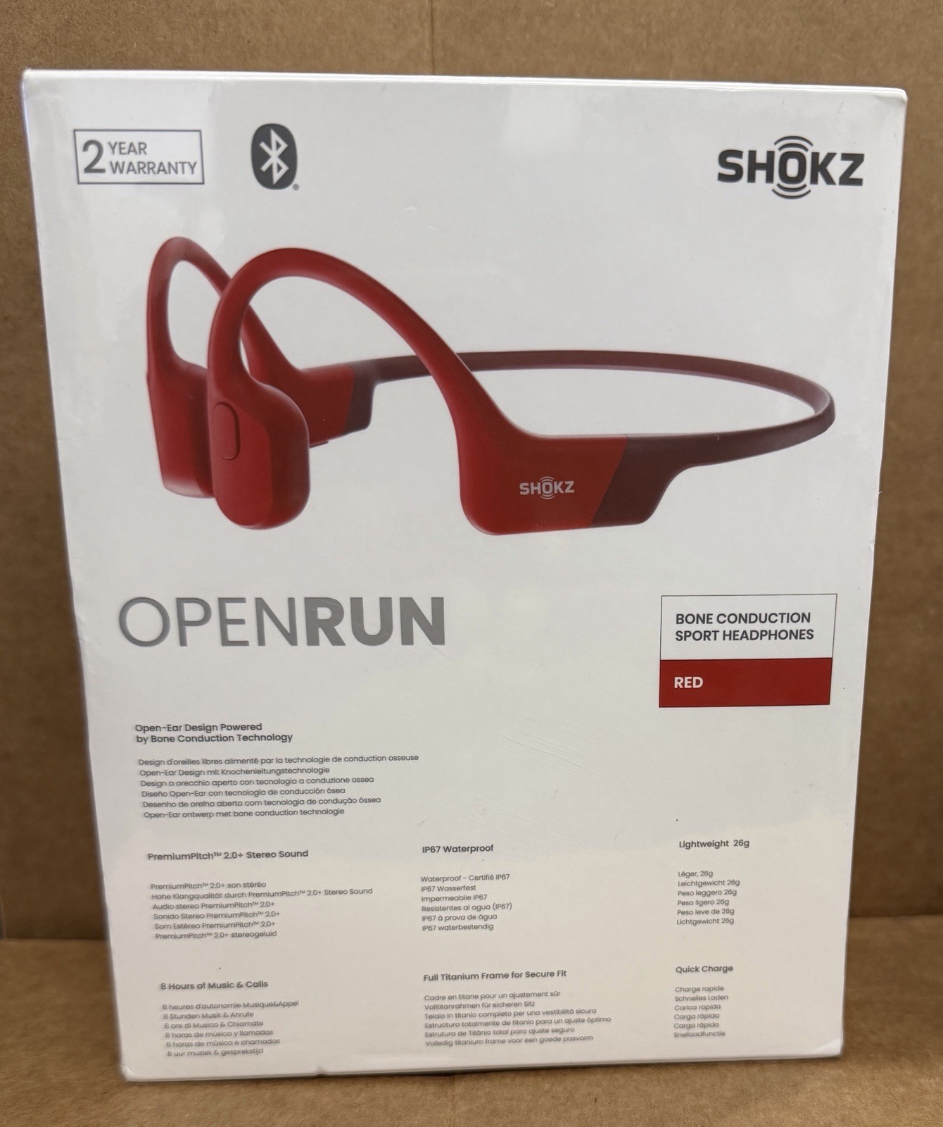Shokz OpenRun Bone Conduction Sports Headphones, Bluetooth Wireless Earphones wi