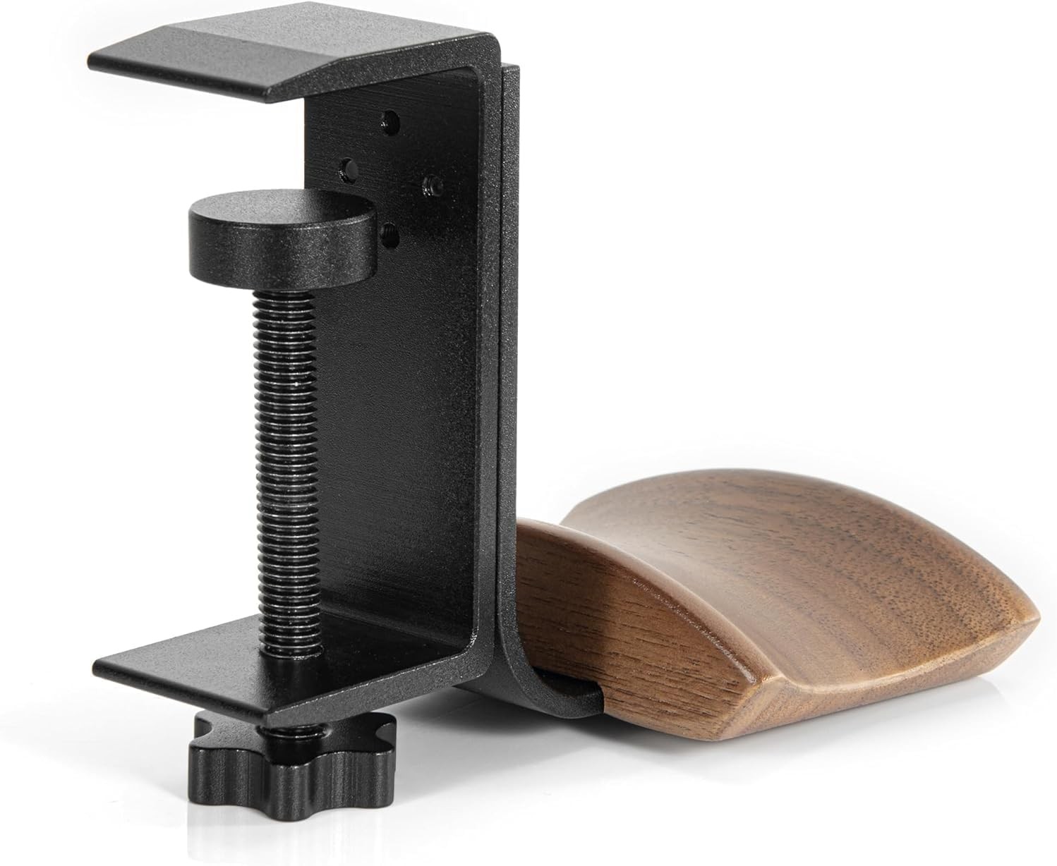 Adjustable ClampOn Desk Headphone Holder 6cm Wide Walnut Headrest Gaming