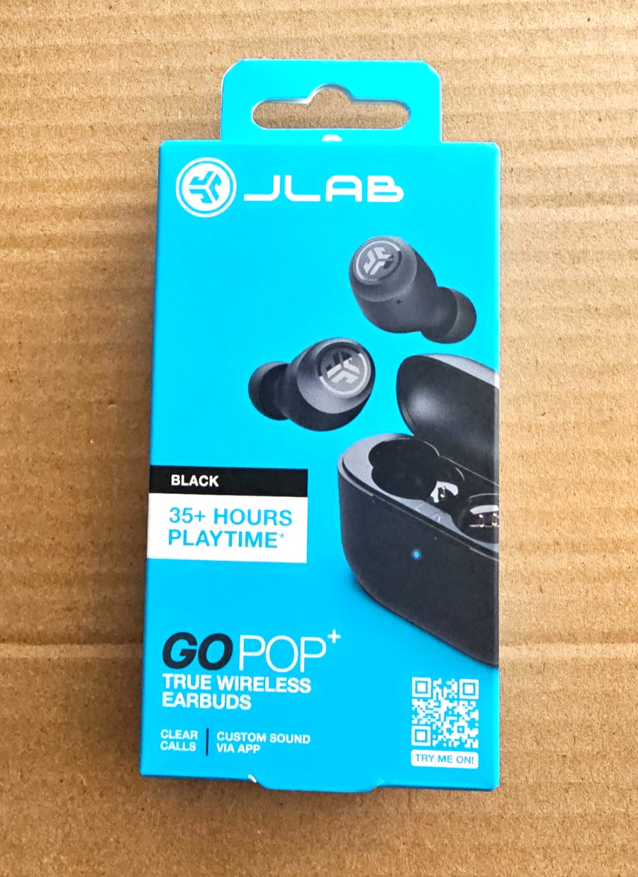 JLab Go POP+ True Wireless Bluetooth Earbuds, iOS, Android, Headphones