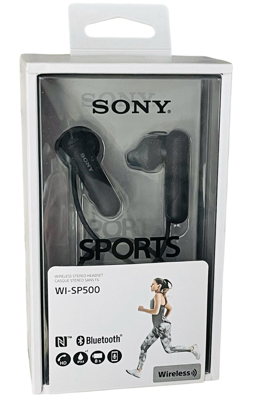 SONY IN-EAR HEADPHONES BLACK WI-SP500 SPORTS FITNESS WIRELESS BLUETOOTH STEREO