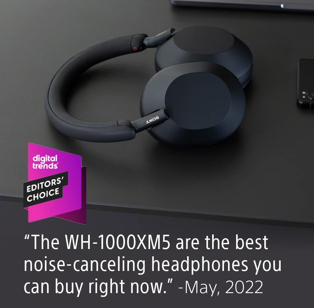 Sony WH-1000XM5 Wireless Headphones Midnight Blue Noise Canceling Touch Control