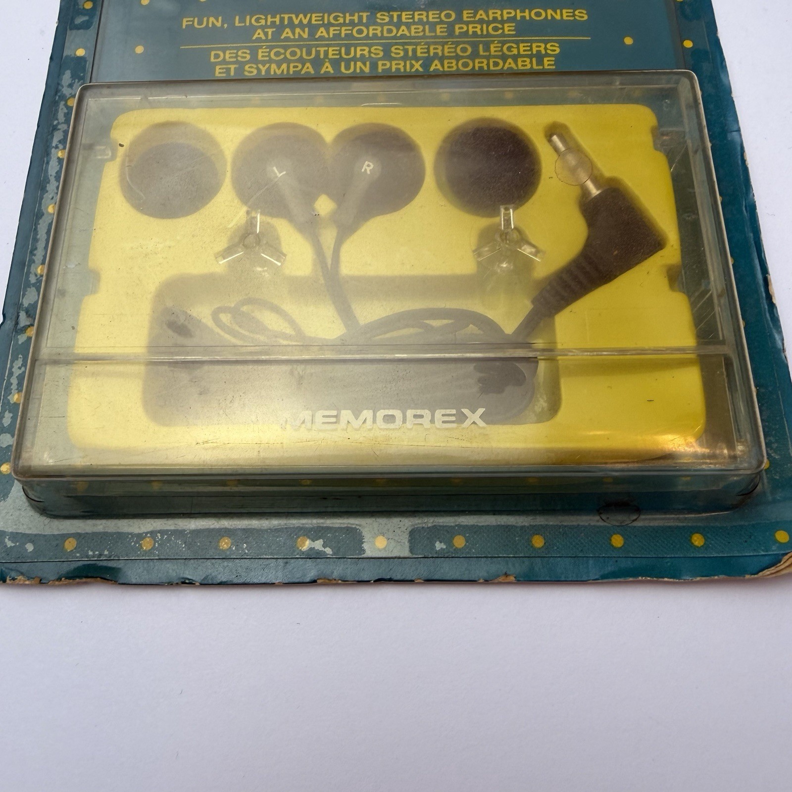 Vintage Memorex Stereo Earphones Go Buds Pods In Cassette Case 80s